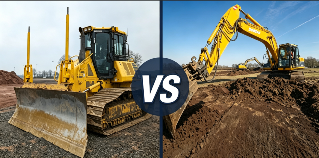 Excavator vs Dozer